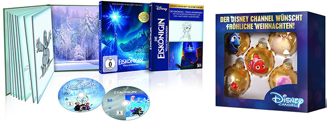 Die Eiskönigin Digibook [3D Blu-ray] + Disney-Christbaumkugeln Findet Nemo für 15€
