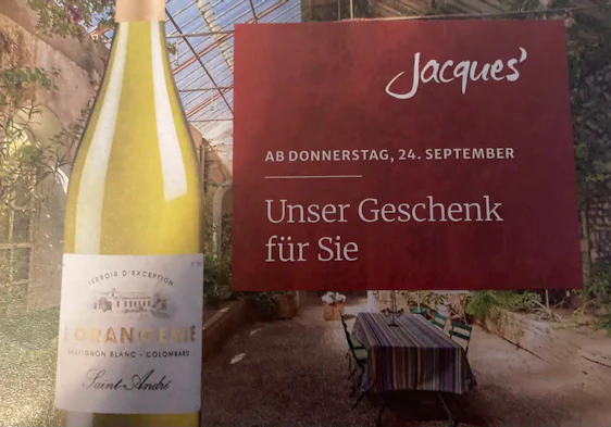 gratis Weißwein zu Einkauf bei Jacques Weindepot