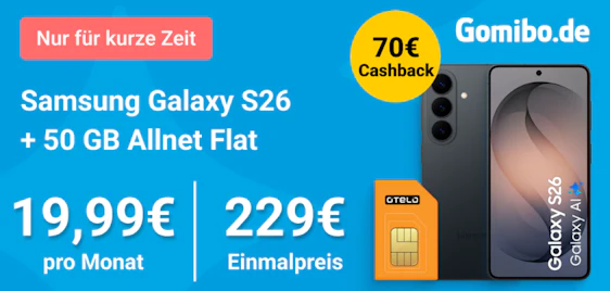 Anschlussgebühr & 70€ geschenkt 🚀 Samsung Galaxy S26 & 50GB Vodafone Allnet-Flat