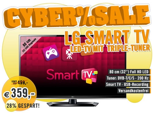 LG 32LS575S für 399€ - 37" Full-HD-TV mit Triple-Tuner, Smart-TV und USB-Recording *UPDATE*