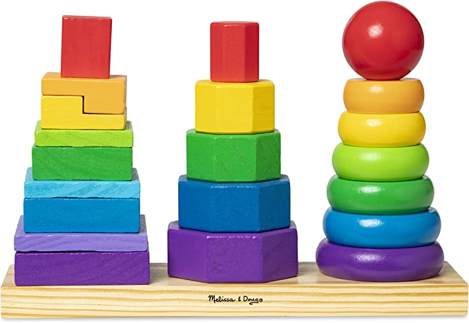 Melissa &amp; Doug Geometrischer Stapler für 10€ - Holzspielzeug mit Formen