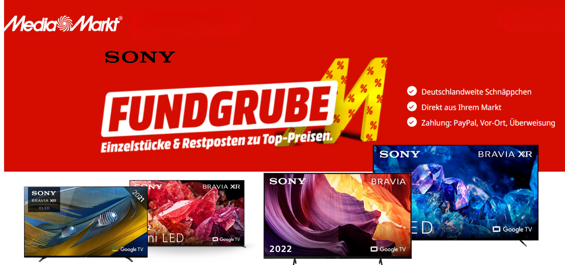 Media Markt Fundgruben-Abverkauf von SONY Marken-Geräten zu Spottpreisen - z.B. SONY PlayStation®5-Digital Edition für 420€
