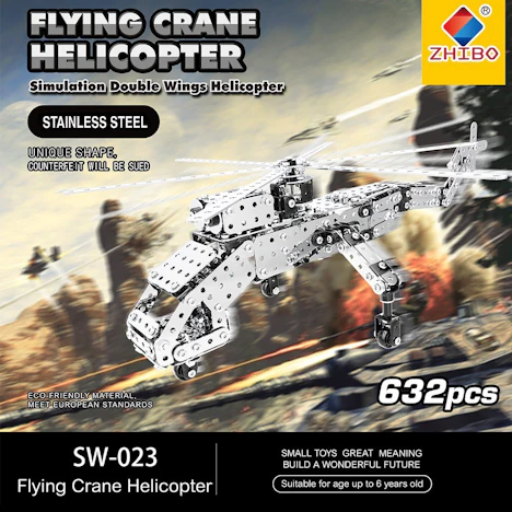 Metallbausatz: SW-023 Heavy Lift Helicopter aus 632 Teilen