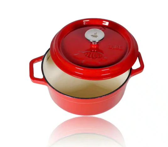 Grillschweine Dutch Oven Emailliert Feuertopf 3,8L in rot für 16,44€(statt 26,18€)