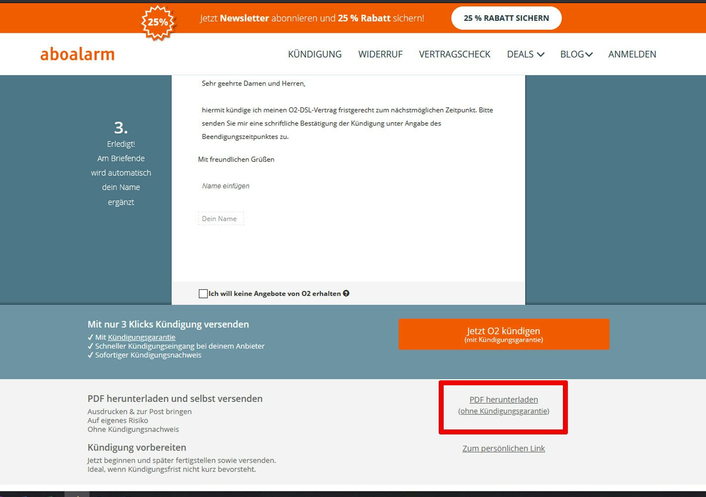 aboalarm Vorlage Kündigung