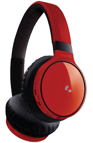 Philips SHB9100RD/00, Bluetooth-Kopfhörer in rot für 50€ - mit Freisprechfunktion 