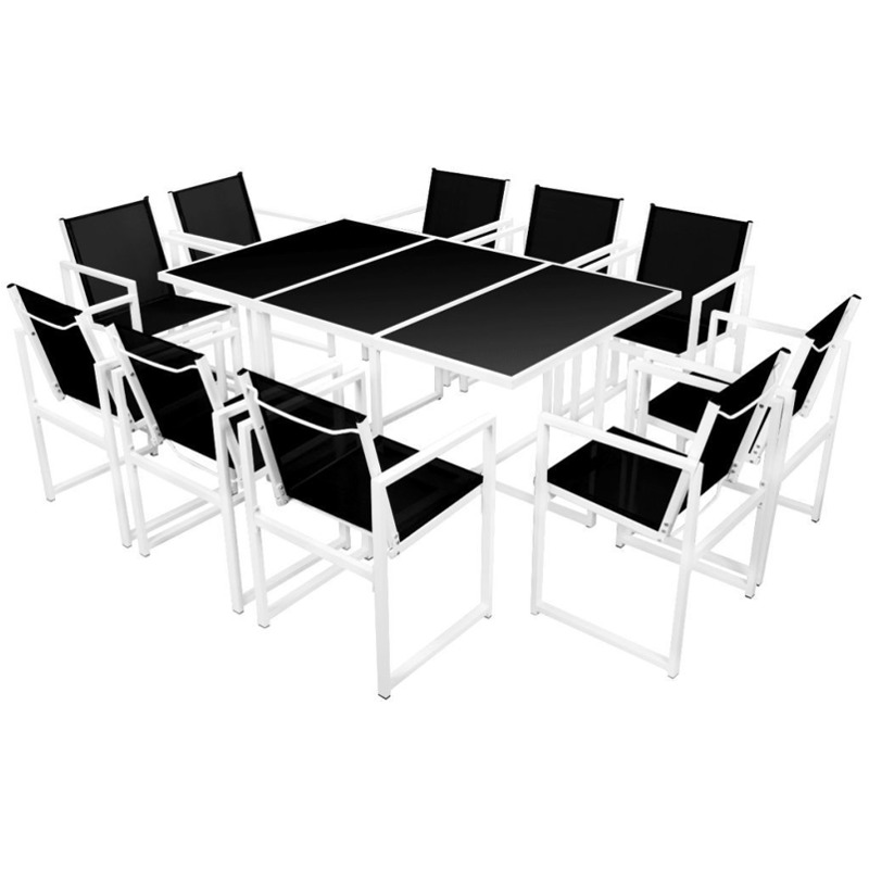 vidaXL Garten-Essgruppe 11-tlg. 165x100x72cm Aluminium (42802) mit 10% Ersparnis