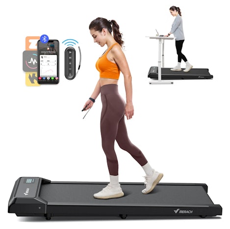 Home-Office Fitness: Merach T21B1 Laufband für unter den Schreibtisch
