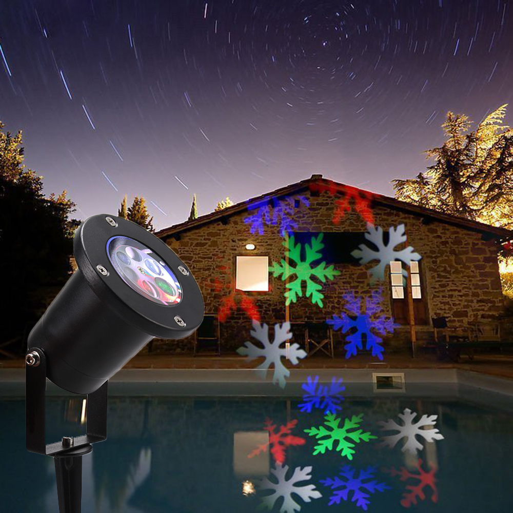 LED Schneeflocke Projektor Gartenleuchte Outdoor Gartenstrahler Outdoor Landschaftslampe Spotlicht Dekoration für Party Garten