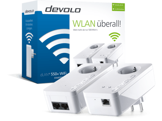 devolo dLAN 550+ WiFi Starter Kit für 74,99 EUR inkl. Versand