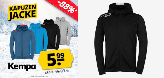 Preissturz! Kempa Kapuzenjacke für 6€ + Versand - 7 Farben, Kinder- & Herren-Größen