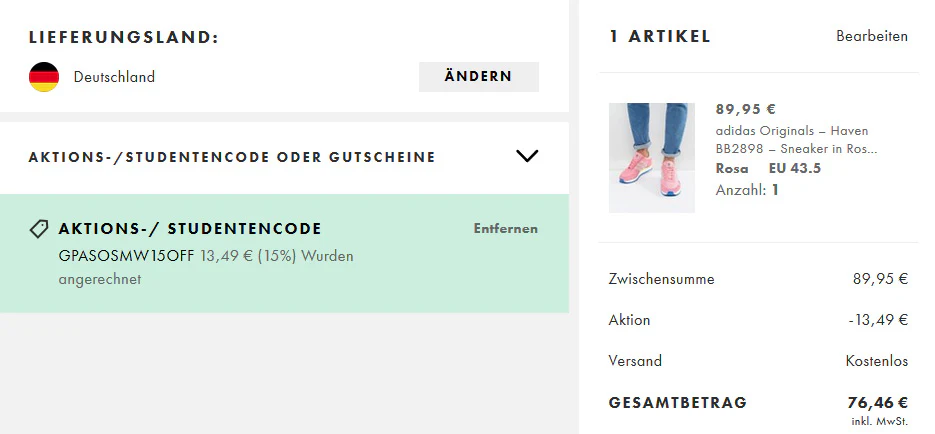 Warenkorb-Asos