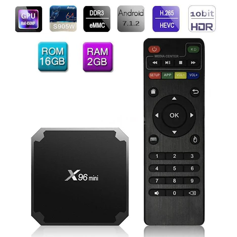 X96 Mini 4K Smart Android 7.1 TV Box 2GB 16GB S905W Quad Core HD Medien Spieler