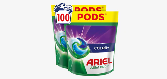 Ariel Pods Color+ (100 WL) ab 21€ – Waschmittel-Grosspackung mit Fleck-Weg-Power 🧺