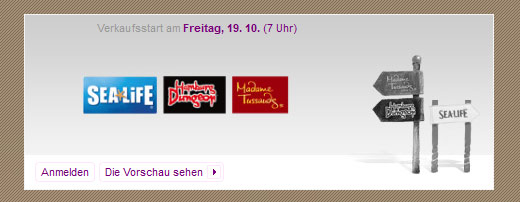Tickets für Sea Life, Hamburg Dungeon &amp; Madame Tussauds bei vente-privee + 8€ Gutschein