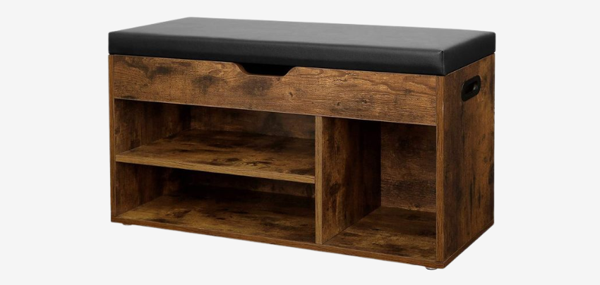 Vasagle Schuhbank für 37€ - mit Sitzpolster &amp; 3 Fächern, im Vintage-Look