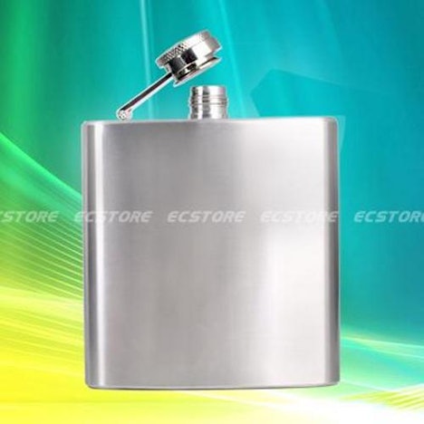 Edelstahl Schnapsflasche Flachmann 180ml 6oz 17cl für 4,09€ inkl. Porto