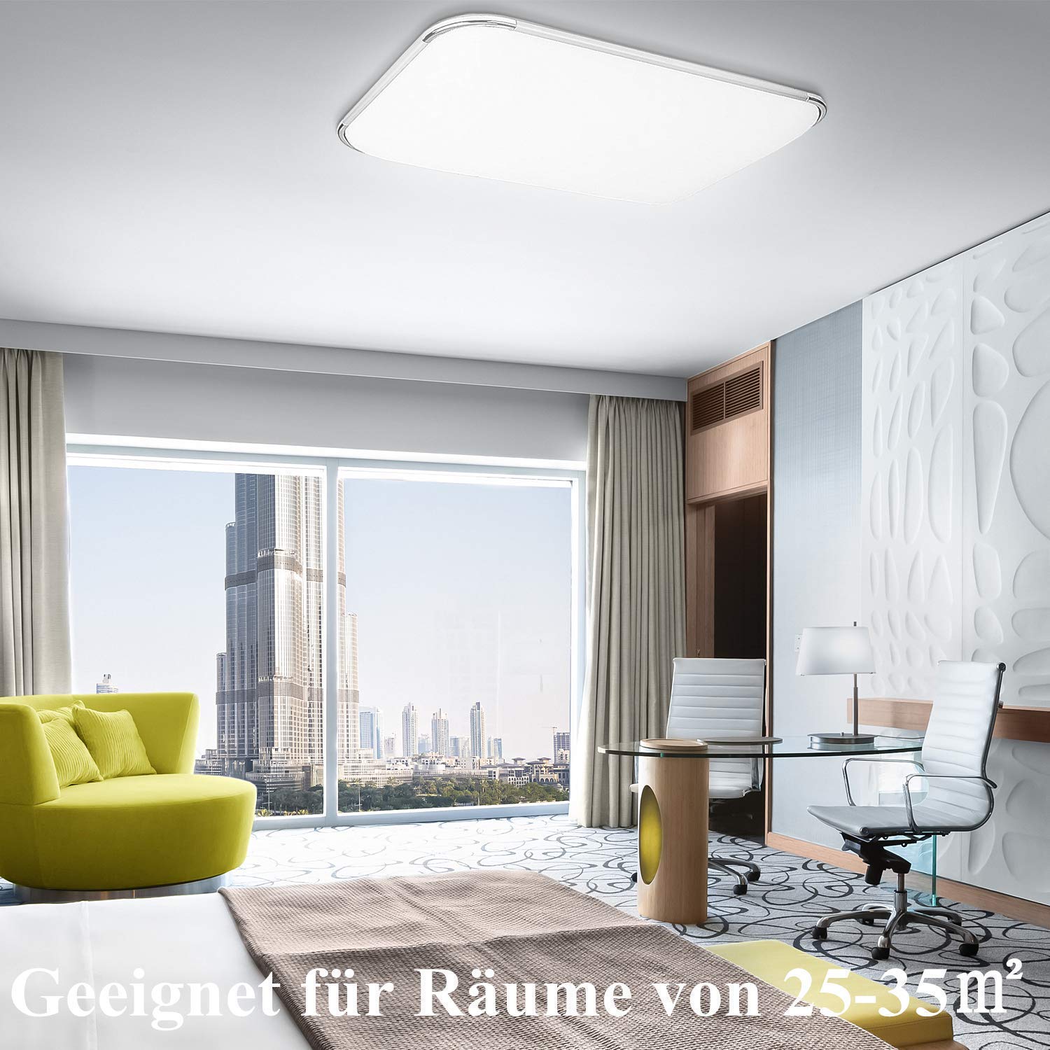 Hengda LED Deckenleuchte Dimmbar 48W Deckenlampe mit Fernbedienung [Energieklasse A++]
