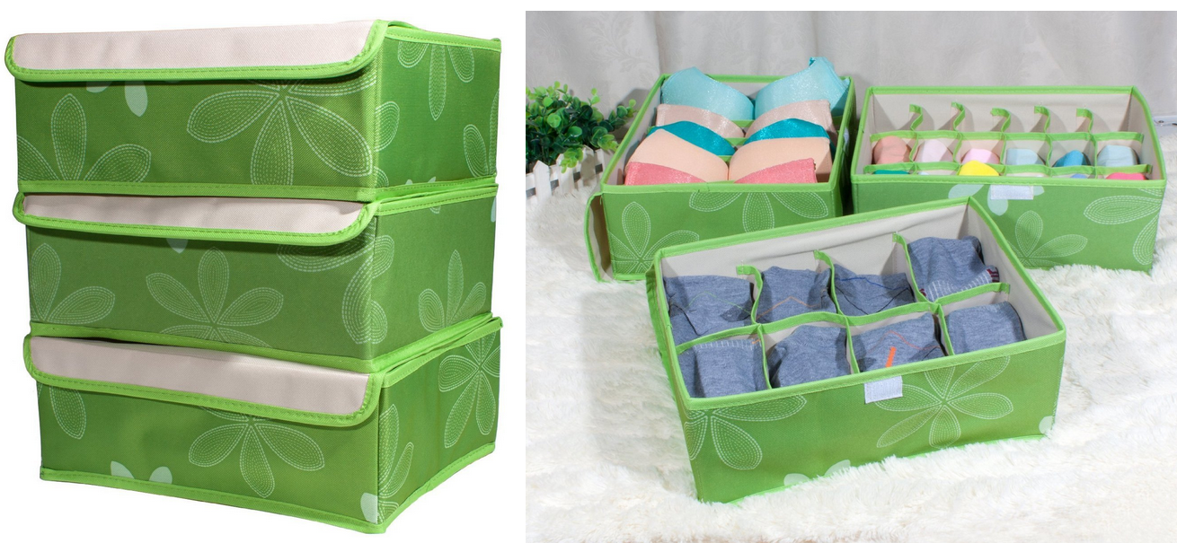 3x Aufbewahrungsbox mit je 8 Fächern für 11€ - mit wasserdichtem Oxford Stoffgewebe