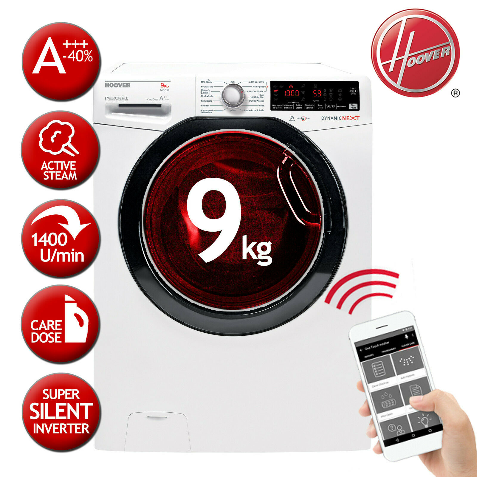 9 KG Hoover DXOASD49AHB7-84 für 299,90 EUR inkl. Lieferung