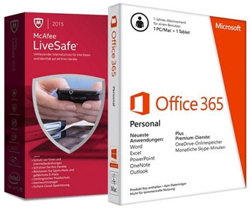 Microsoft Office 365 Personal + McAfee LiveSafe 2015 für 30€ *UPDATE2*