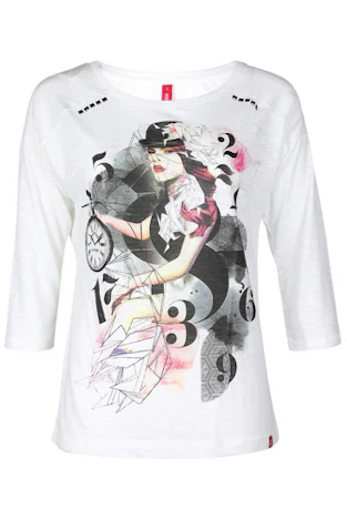 edc by ESPRIT Damen T-Shirt weiß, 3 Modelle