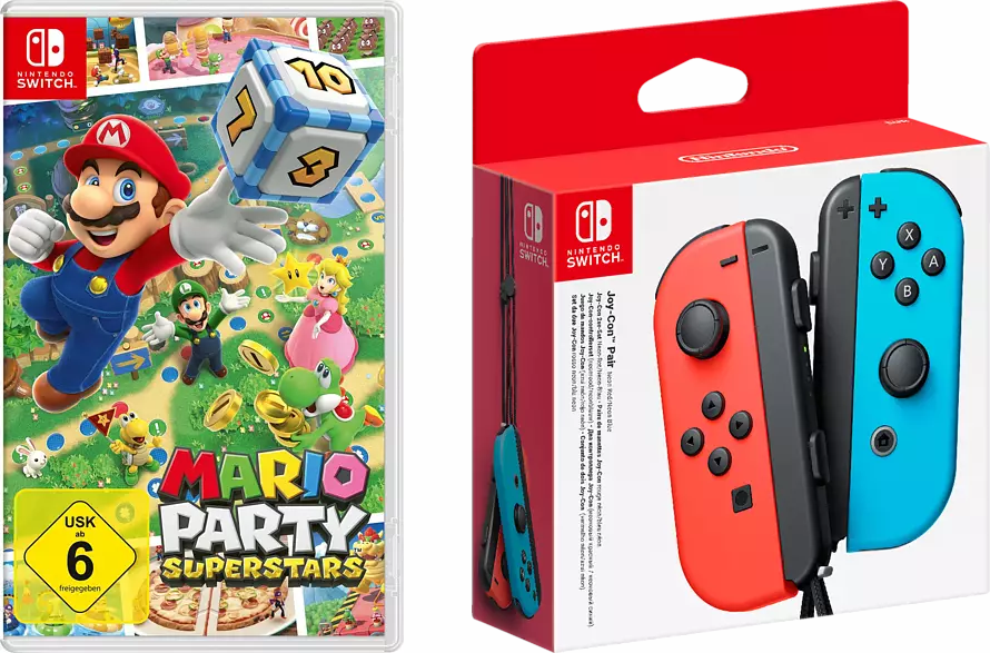 Letzte Chance! Nintendo Switch Joy-Cons + Mario Party Superstars für 91€ – Joycon-Spiel-Bundle