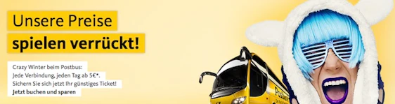 Postbus Crazy Winter Tickets ab 5€ - von Januar bis März *UPDATE*