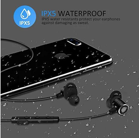 Vismera IPX5 Wasserschutz Leichtgewicht Bluetooth Kopfhörer mit Mikrofon