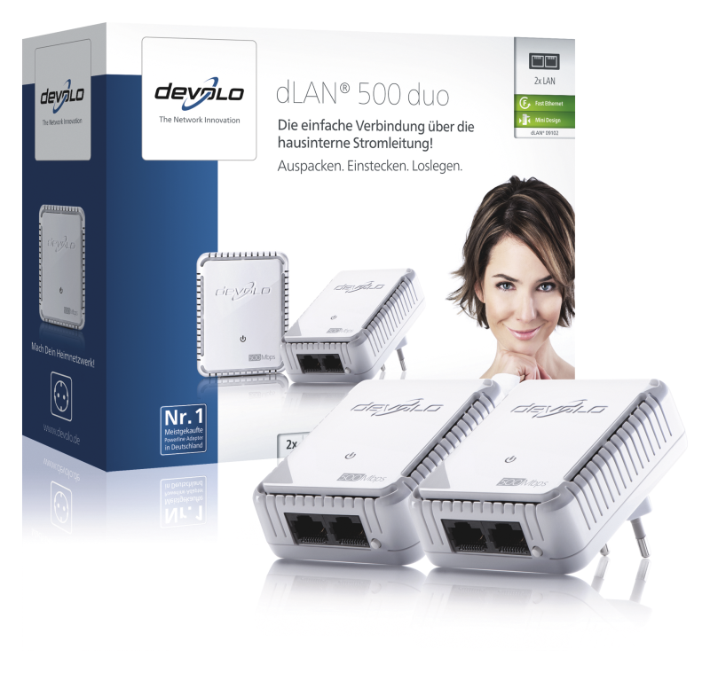 Homeplug AV Devolo dLAN 500 duo Starter Kit für 38,20 EUR inkl. Versand