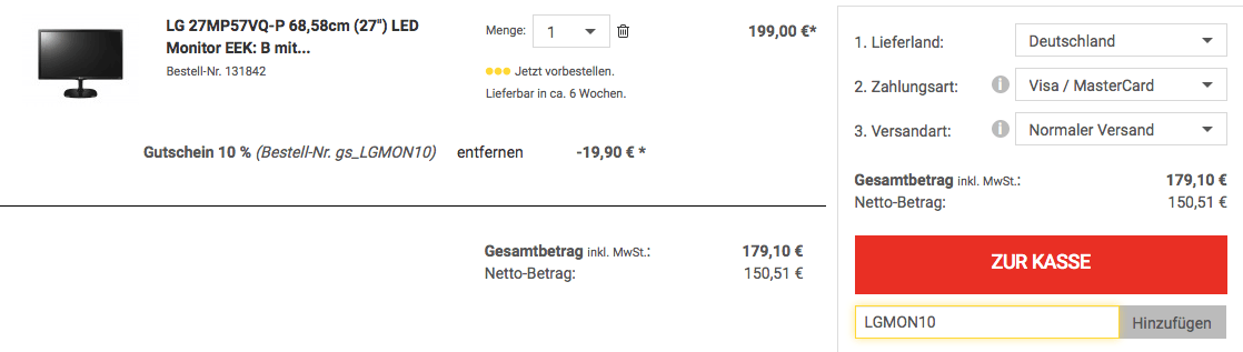 Rabatt Monitor Aktion bei Comtech