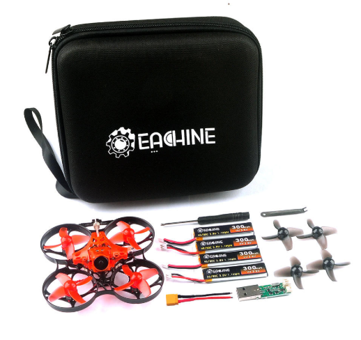 Eachine TRASHCAN 75mm Crazybee F4 PRO OSD 2S Whoop FPV Racing Drone Caddx Eos2 Adjustable Camera 25/200mW VTX