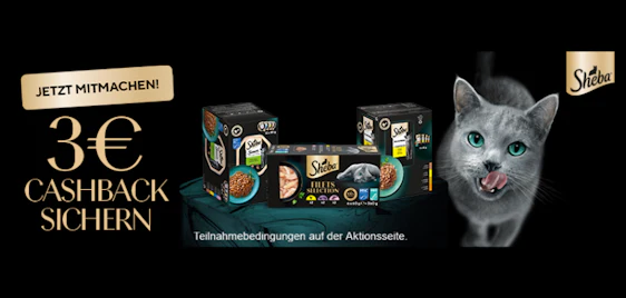 SHEBA Cashback: 3€ zurück auf ausgewählte Multipacks