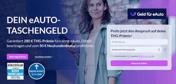Jetzt 280€ Prämie! 🚘🤯 THG-Quote sichern: Prämie für 2026 bei Geld-fuer-eAuto.de