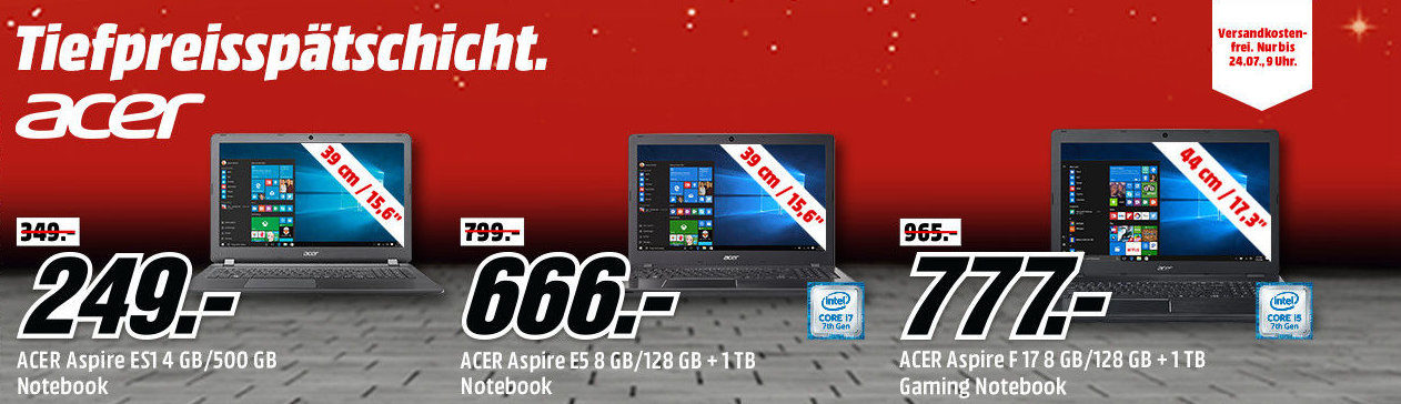 Acer Tiefpreisspätschicht bei Media Markt - z.B. Acer Predator 17, 17.3" Notebook für 1333€
