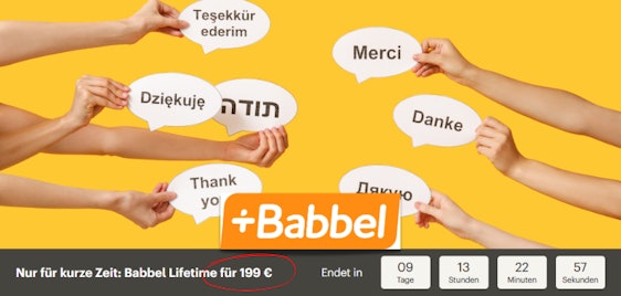 Lebenslang Sprachen lernen mit "Babbel Lifetime" nur 199€ | Oder im Abo ab 8,99€