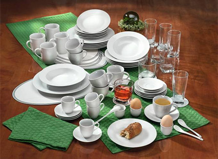 Retsch Arzberg 90-teiliges Tafelservice für 40€ - 6 Personen, Weiß, Porzellan, spülmaschinenfest, mikrowellengeeignet