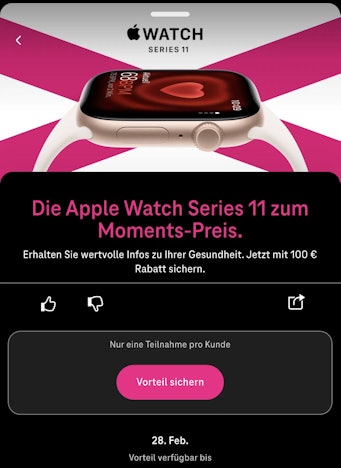 ⌚ Apple Watch Series 11 & 10 Titan: Bis zu 222 € Rabatt via Telekom Magenta Moments