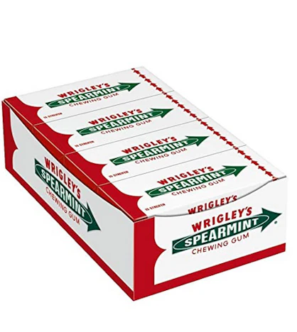 Wrigley's Spearmint Kaugummi | Minz-Geschmack | 8 Packungen(0,39€ pro Pack.) - 8 x 15 Streifen - Prime*Sparabo*