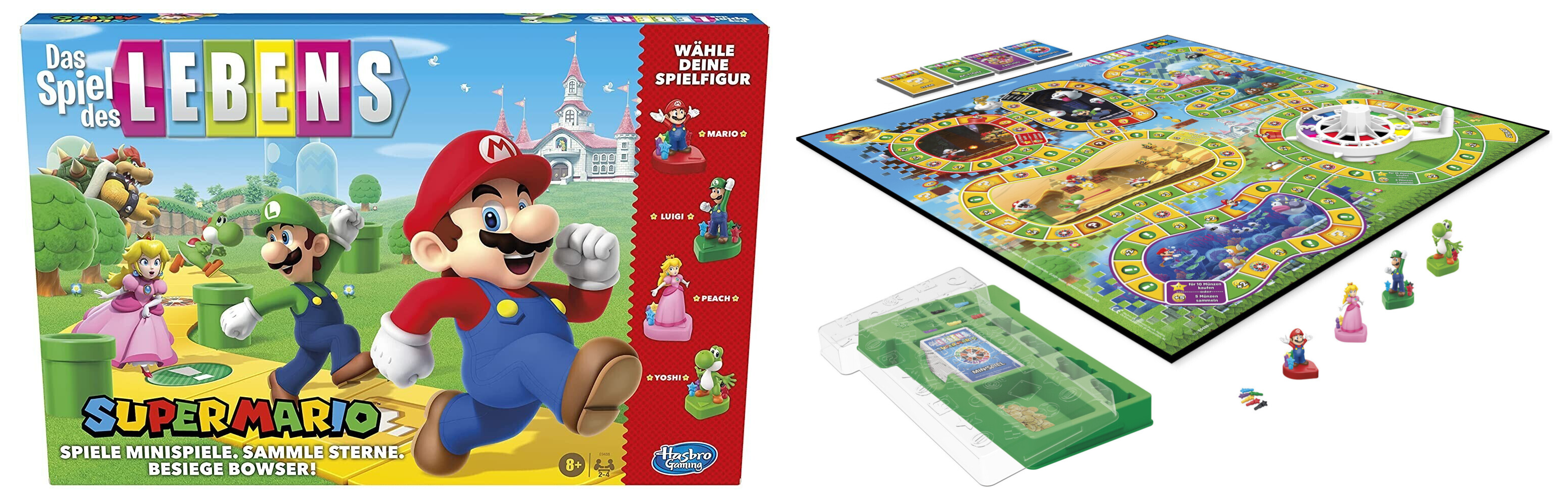 Hasbro 'Das Spiel des Lebens' Super Mario Edition für 28€ - Brettspielklassiker mit Super Mario Thema, inklusive Mini-Figuren