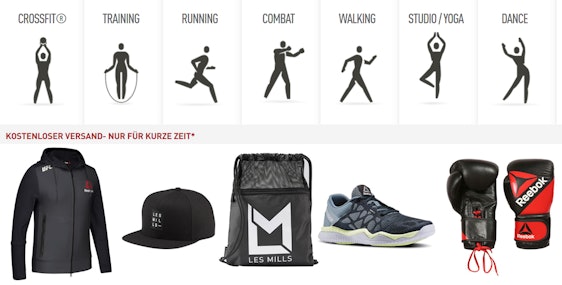 25% Rabatt auf Sportkleidung und -ausrüstung bei Reebok + kostenloser Versand