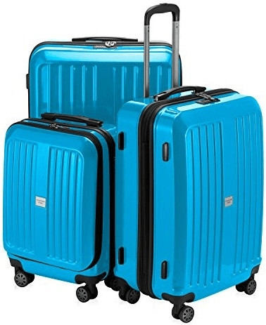 Hauptstadtkoffer X-Berg 4-Rollen-Trolley Set 55/65/75 cm glossy cyan blue: Spart 74,25€