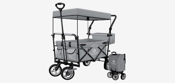 Kesser Bollerwagen GT9000 für 110€ - faltbar, Vollgummi-Reifen, mit Dach