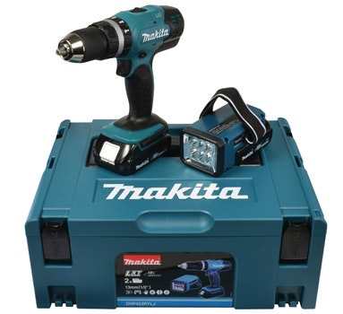 Makita DHP453 für 125€ - guter 18V Akku-Schlagbohrschrauber mit 2 x 1,5 Ah Akkus, Lampe und Makpac