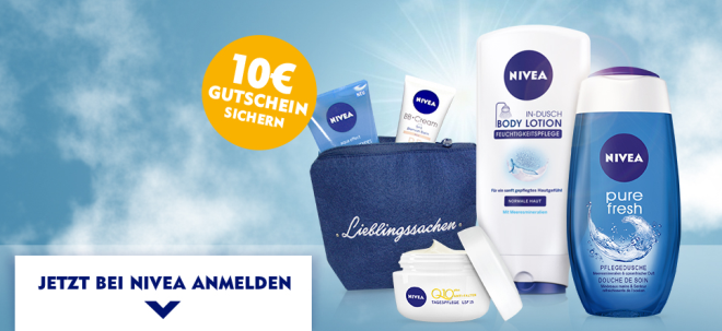 10€ Nivea Gutschein ohne Mindestbestellwert - Versandkosten von 4,95€ entfallen ab 15€ Bestellwert