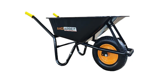 ANDIARBEIT® "Kraftpaket" Schubkarre für 62€ - 100 Liter Volumen, Hartgummi-Rad, belastbar bis 220 kg