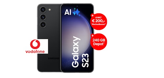 200€ Wechselbonus+ 240GB Datendepot! 🚀 🔥 Samsung Galaxy S23 (128GB) im Vodafone Smart Entry für 30€/Monat - 20GB 5G/LTE, Allnet- & SMS-Flat, EU-Roaming