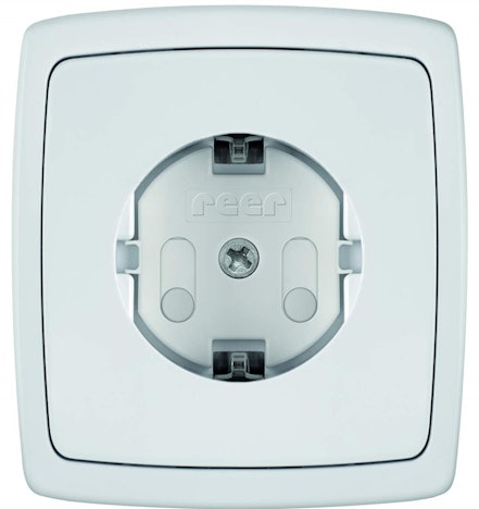 20x Reer Steckdosenschutz für 6€ - schraubbar, in Weiß (Prime)