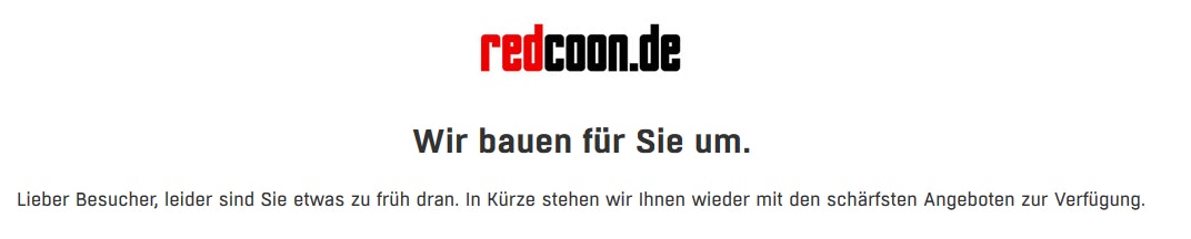 redcoon eingestellt banner