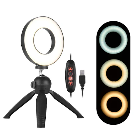 Tragbare 4,6-Zoll LED Ringlicht dimmbare Selfie Ring